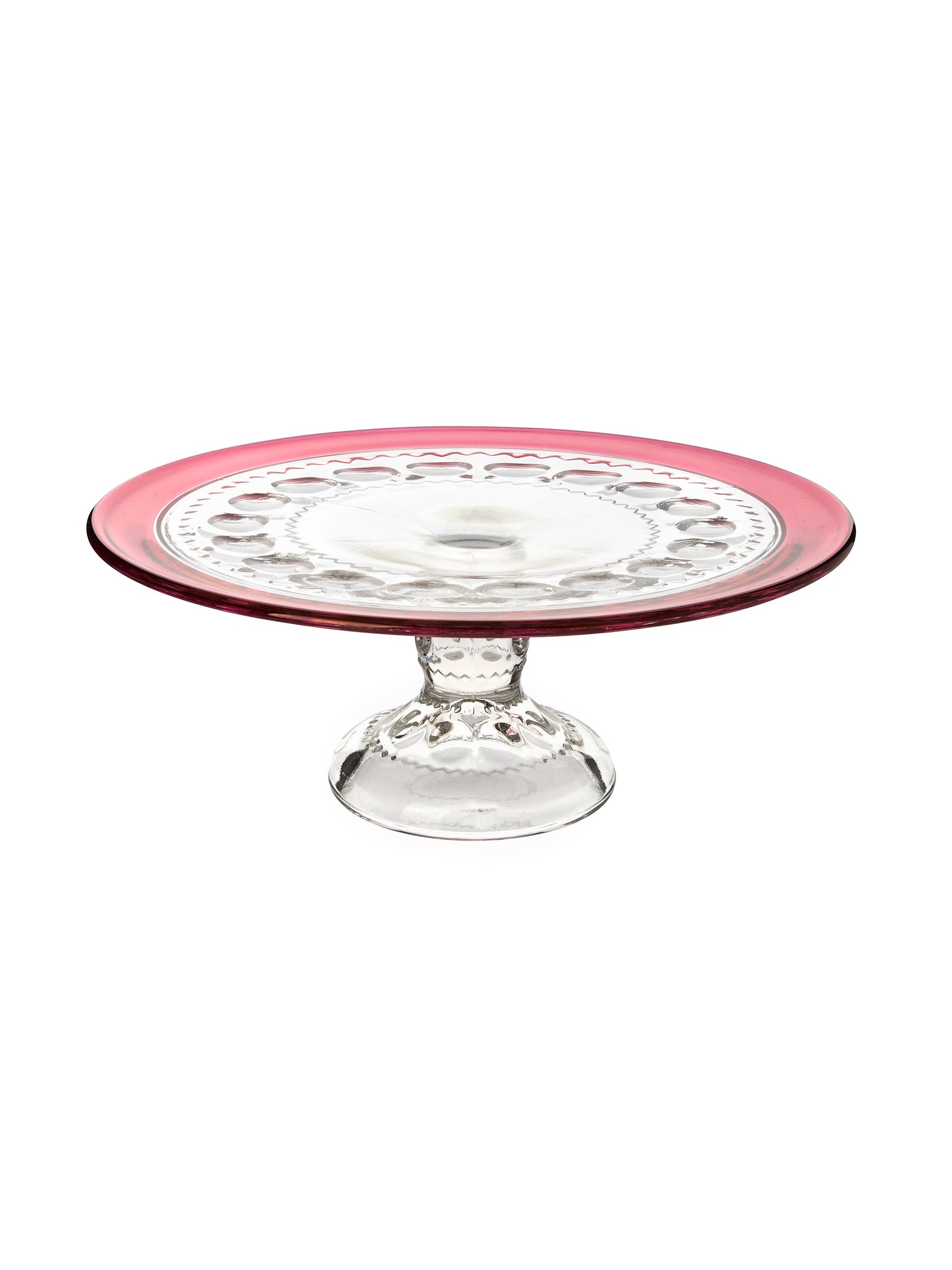 Vintage 1950s King's Crown Cranberry Cake Plate Weston Table