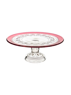  Vintage 1950s King's Crown Cranberry Cake Plate Weston Table 