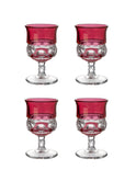 Vintage 1950s King's Crown Thumbprint Cranberry Glasses Weston Table