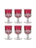 Vintage 1950s King's Crown Thumbprint Cranberry Glasses Weston Table