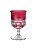 Vintage 1950s King's Crown Thumbprint Cranberry Glasses Weston Table