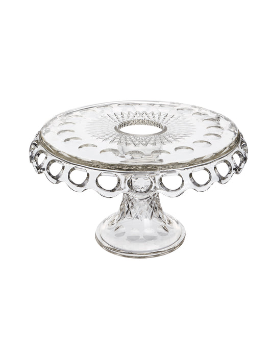 Vintage 1950s Lacette Glass Cake Stand Weston Table