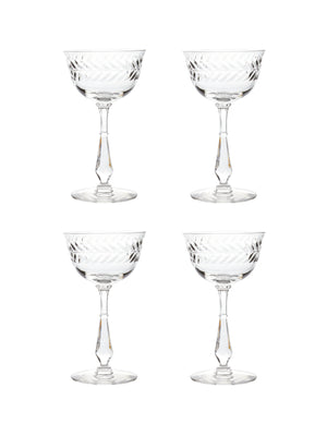  Vintage 1950s Laurel Wreath Small Cocktail Glasses Set of Four Weston Table 