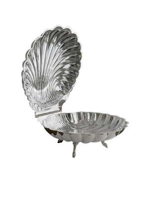  Vintage 1950s Leonards Silver Plate Swan Clam Shell Dish Weston Table 