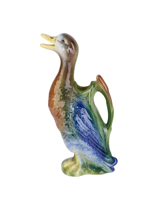 Vintage 1950s Majolica Duck Pitcher Weston Table
