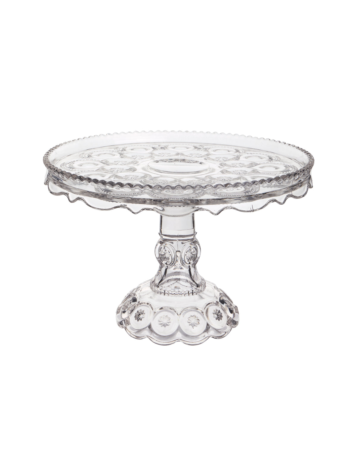 Vintage 1950s Moon and Star Clear Skirted Cake Stand Weston Table