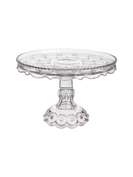 Vintage 1950s Moon and Star Clear Skirted Cake Stand Weston Table
