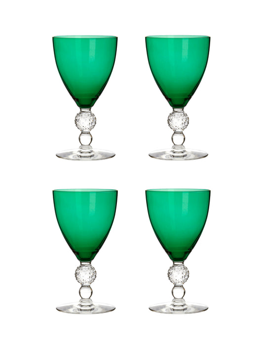 Vintage 1950s Morgantown Emerald Goblets Weston Table