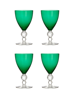  Vintage 1950s Morgantown Emerald Goblets Weston Table 