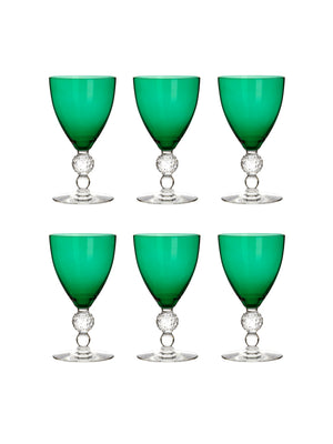  Vintage 1950s Morgantown Emerald Goblets Weston Table 
