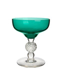 Vintage 1950s Morgantown Stiegel Green Champagne Coupes Weston Table
