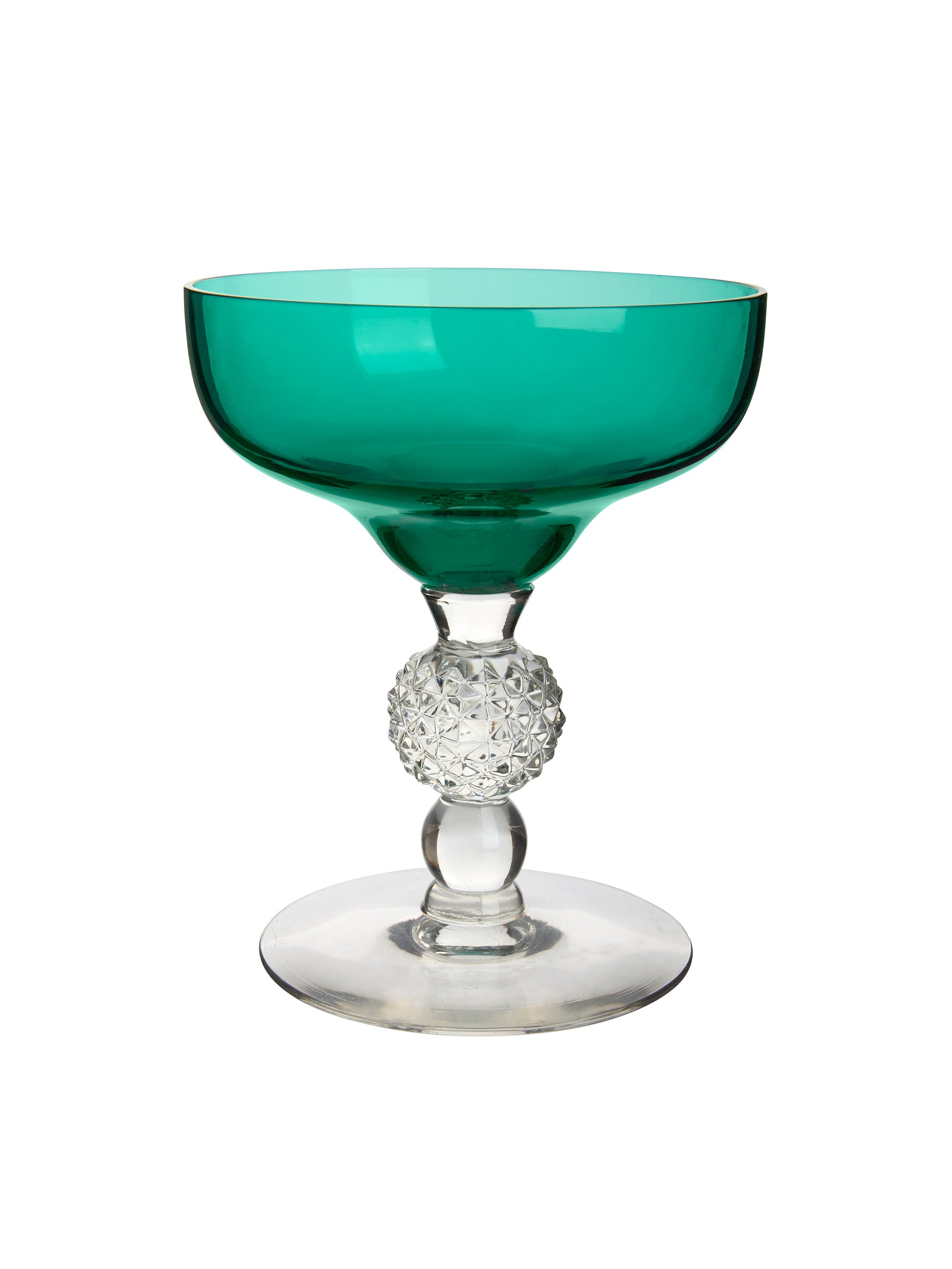 Vintage 1950s Morgantown Stiegel Green Champagne Coupes Weston Table