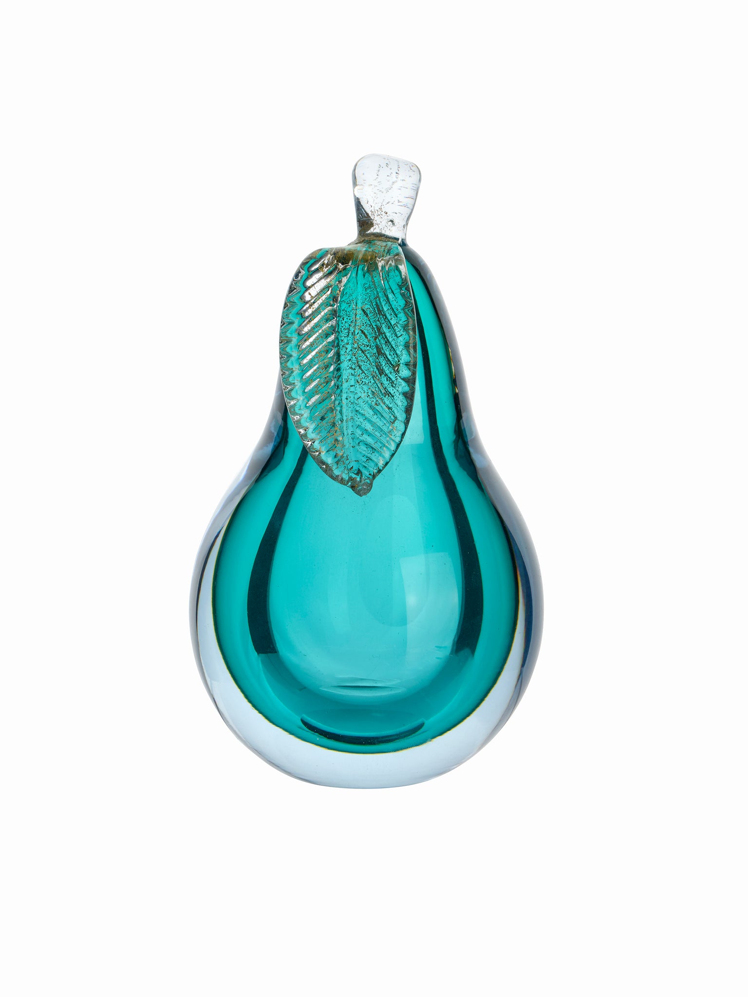Vintage 1950s Murano Glass Aquamarine Apple and Pear Bookends Weston Table
