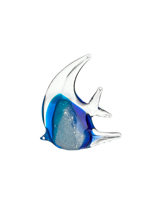 Vintage 1950s Murano Glass Blue and White Fish Weston Table