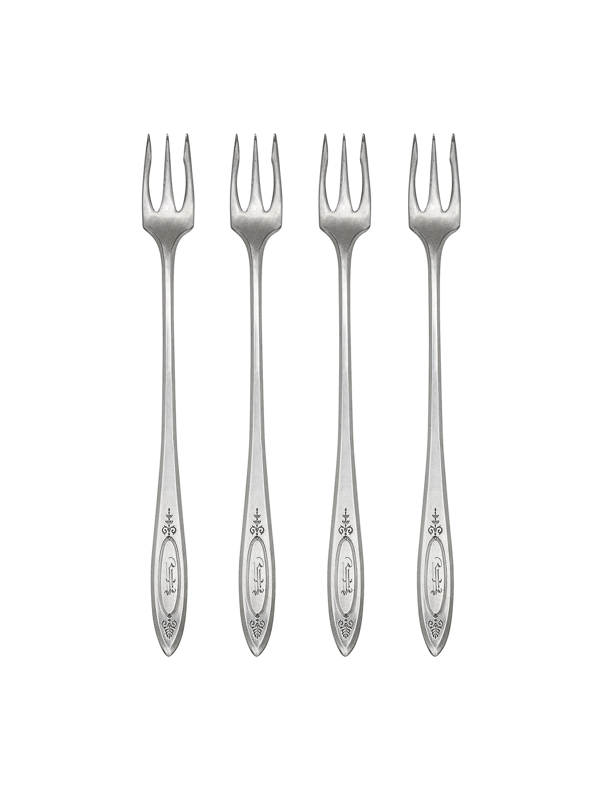Vintage 1950s Oneida Community Silver Plate Oyster Forks Set of Four Weston Table