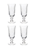 Vintage 1950s Heisey Orchid Footed Tumblers Set of Four Weston Table