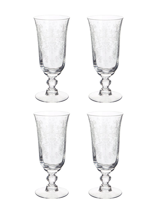 Vintage 1950s Heisey Orchid Footed Tumblers Weston Table