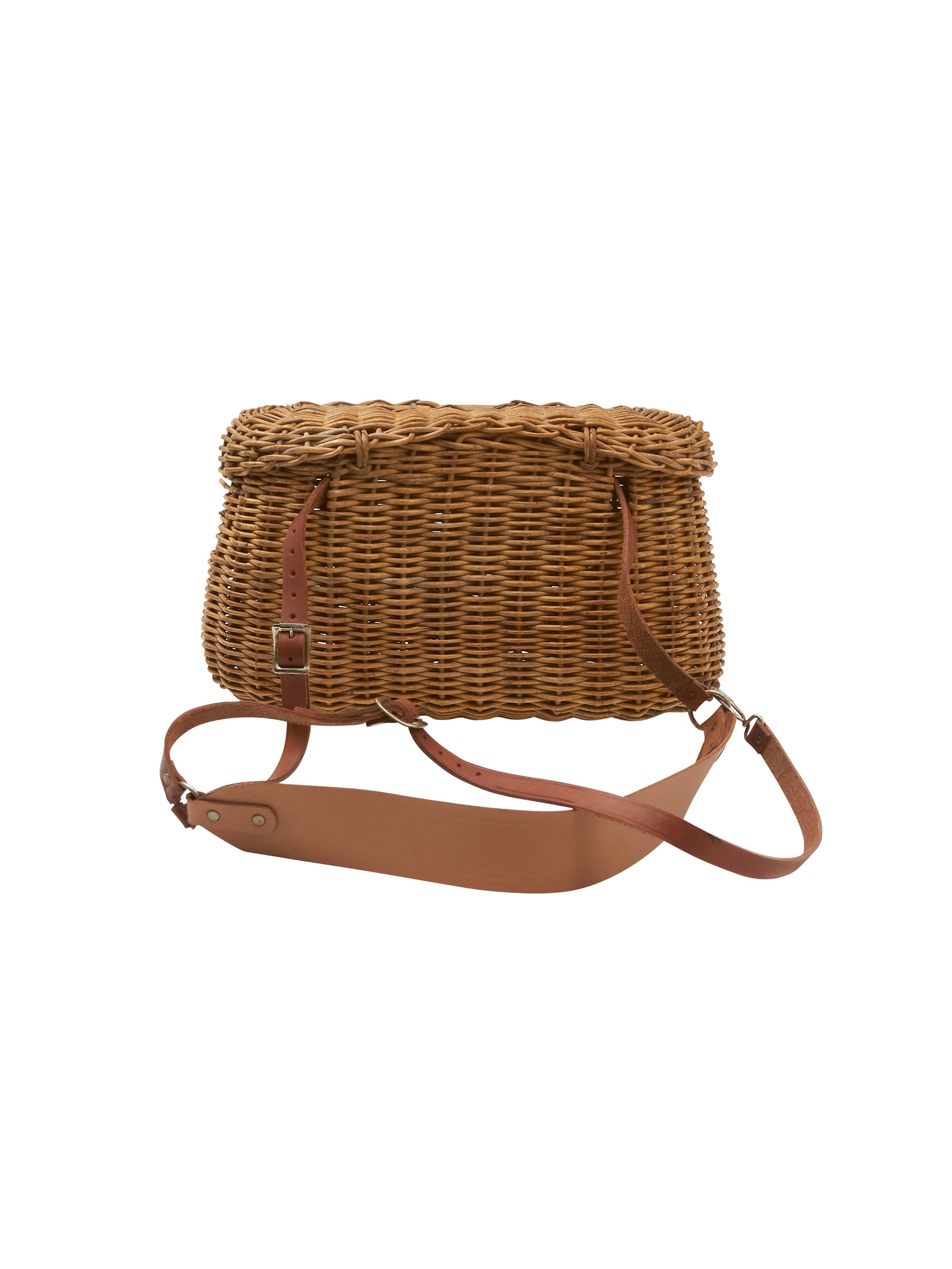 Small Wicker Fishing Basket with Hole for Small Wooden Fishing Pole with  Hook on the End Stock Photo - Image of hole, antique: 253575450