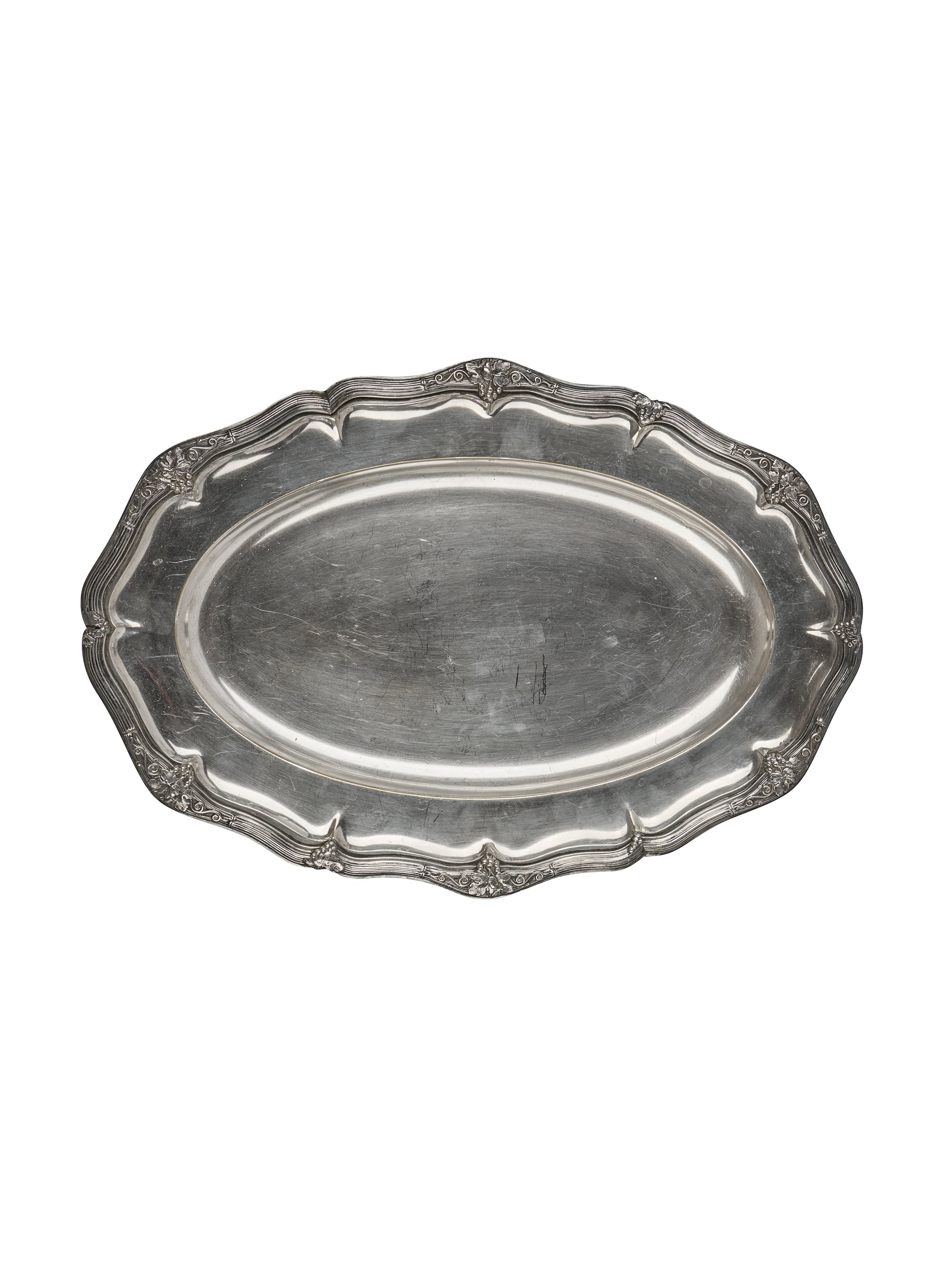 Vintage 1950s Oval Silver Plate Serving Tray Weston Table
