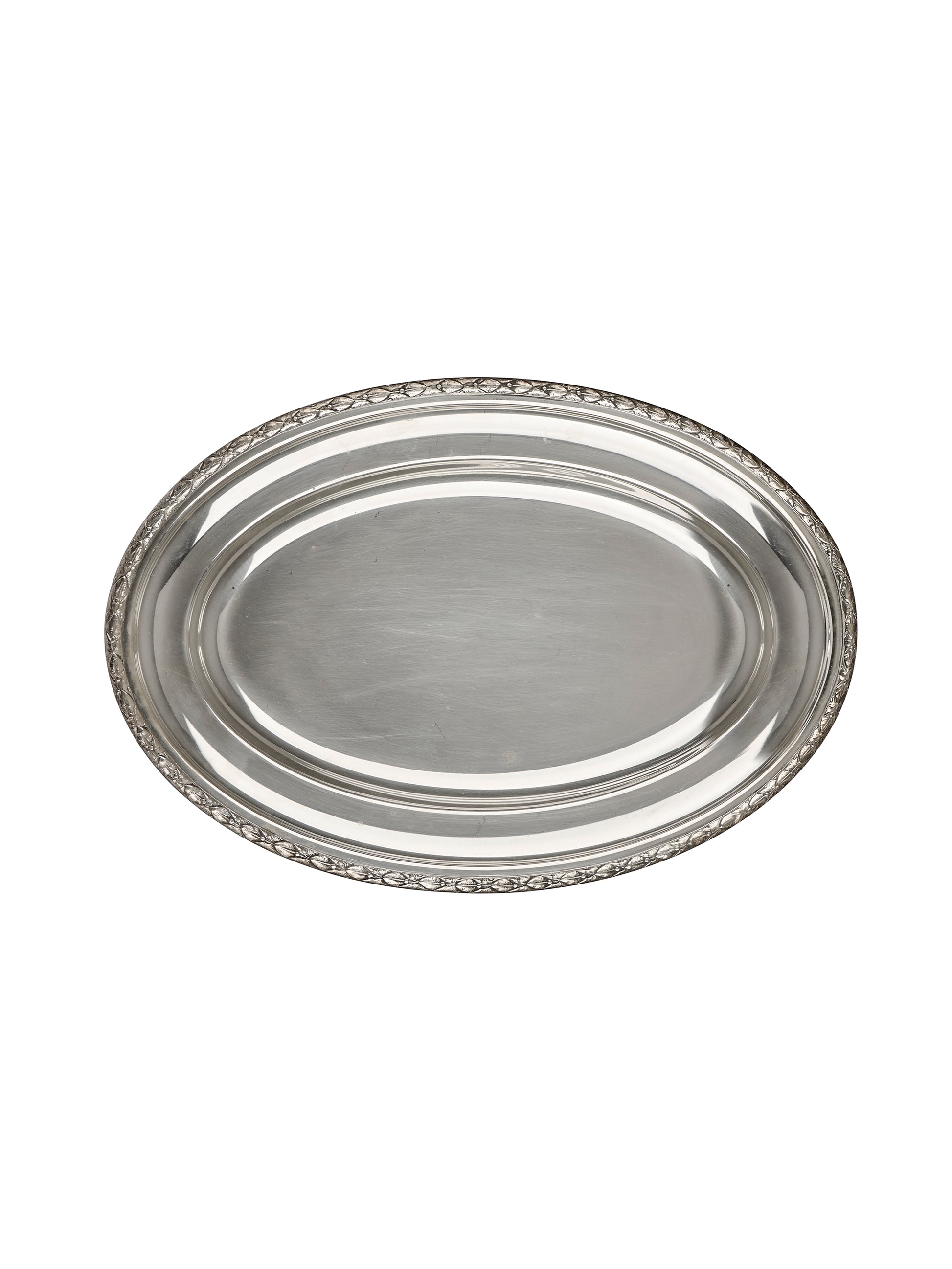 Vintage 1950s Oval Silver Plate Serving Tray Weston Table