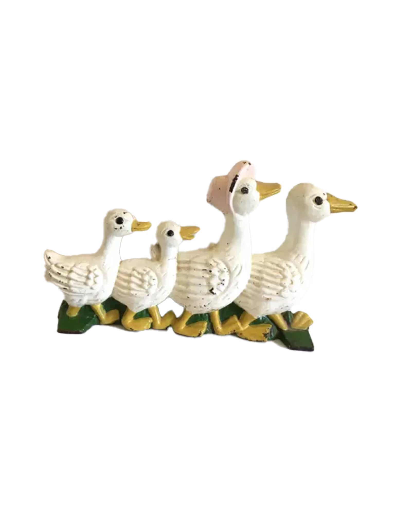Vintage 1950s Painted Ducks Cast Iron Doorstop Weston Table