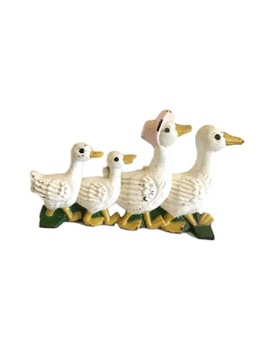  Vintage 1950s Painted Ducks Cast Iron Doorstop Weston Table 