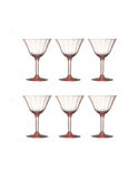 Vintage 1950s Pink Cocktail Coupes Set of Six Weston Table