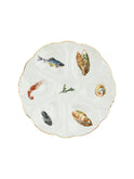 Vintage 1950s Porcelaine de Paris Marine Life Oyster Plate Weston Table