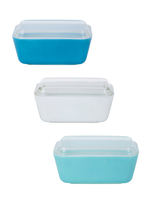 Vintage 1950s Pyrex Lidded Refrigerator Dishes Small Weston Table