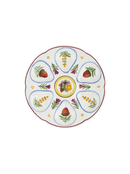 Vintage 1950s Quimper Wild Strawberry Oyster Plate Weston Table