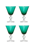 Vintage 1950s Roanoke Venetian Green Cocktail Glasses Set of Four Weston Table