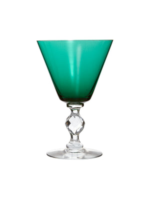  Vintage 1950s Roanoke Venetian Green Cocktail Glasses Weston Table 