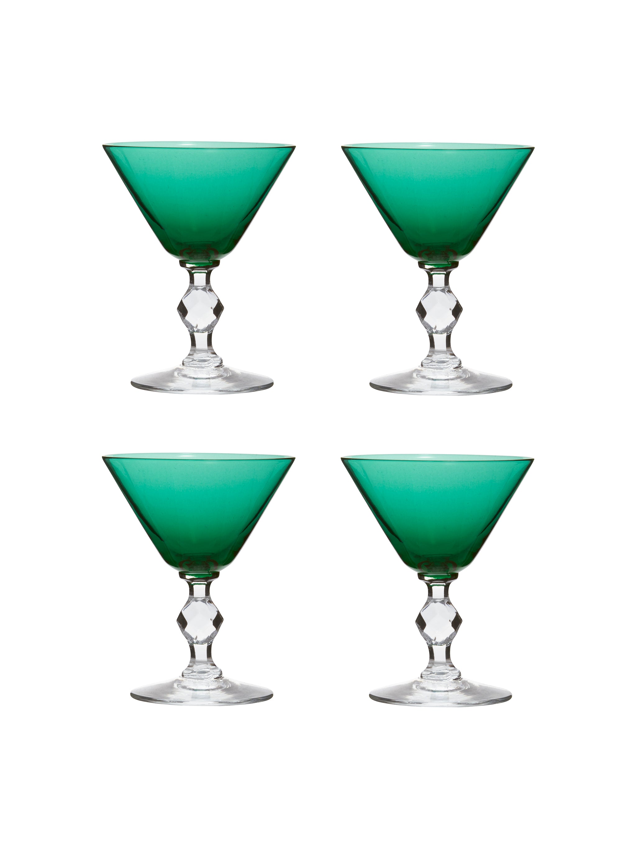 Shop the Vintage 1950s Roanoke Venetian Green Short Martini Glasses at ...