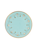 Vintage 1950s Robin's Egg Blue and Gold Trimmed Cake Stand Weston Table