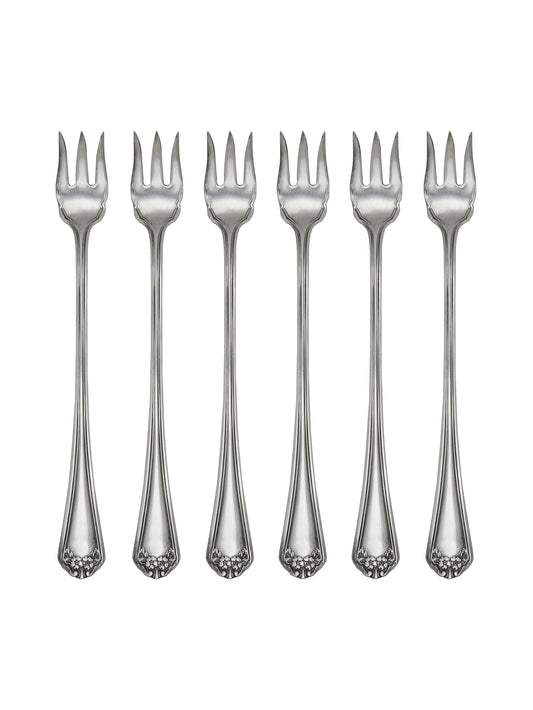 Vintage 1950s Rogers AA Flowers Silver Plate Oyster Forks Weston Table