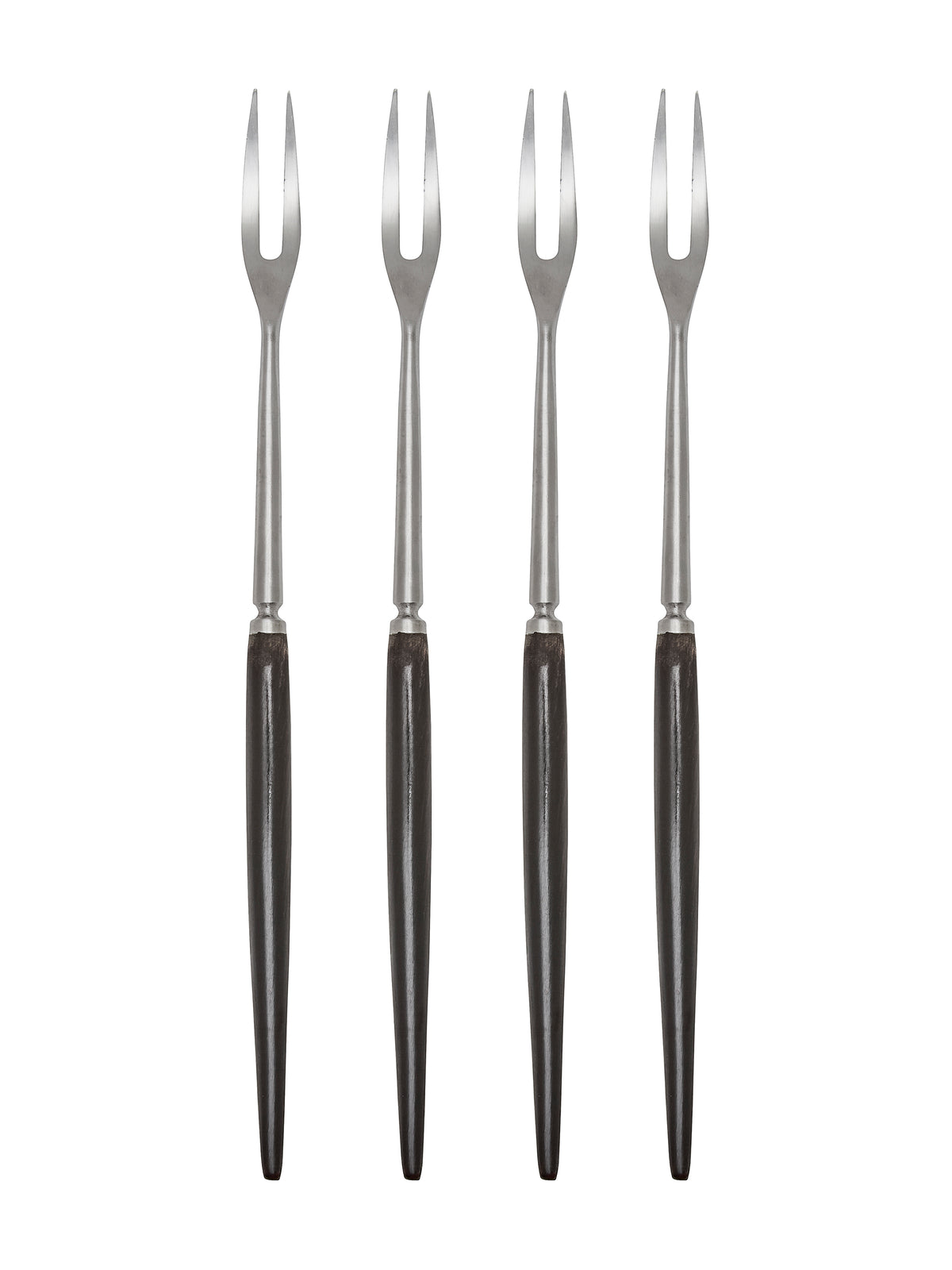 Vintage 1950s Royal Dolphin Japanese Long Wood Handled Forks Set of Four Weston Table