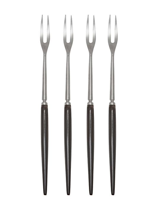 Vintage 1950s Royal Dolphin Japanese Long Wood Handled Forks Set of Four Weston Table