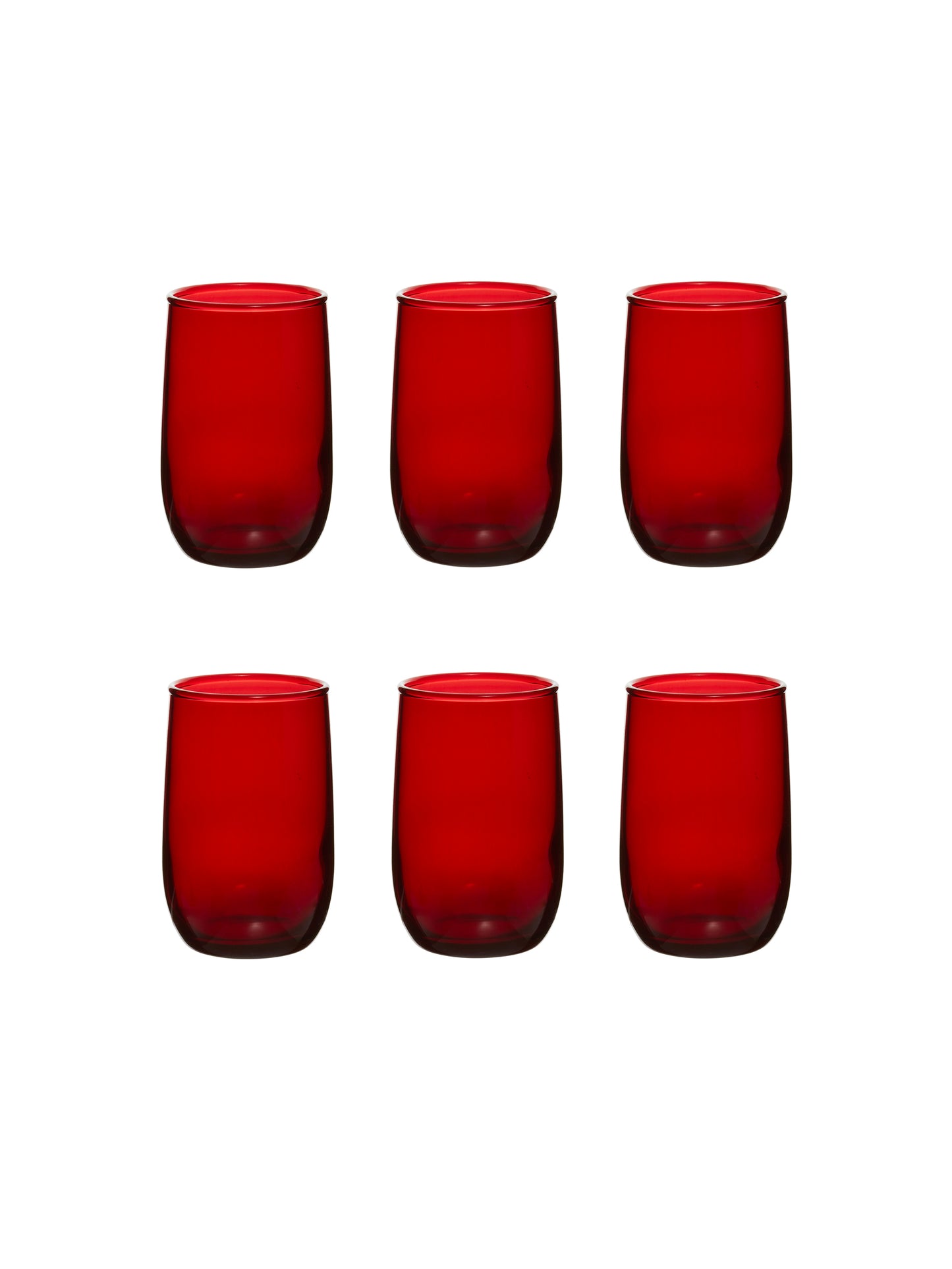 Vintage 1950s Ruby Red Glass Set of Six Weston Table