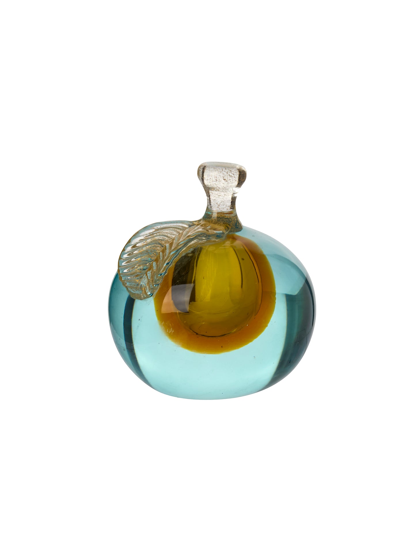 Vintage 1950s Salviati Murano Glass Cerulean Apple & Pear Bookends Weston Table