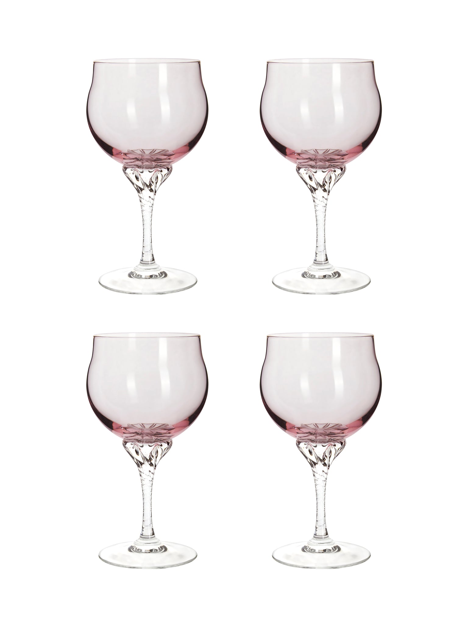 Vintage 1950s Sasaki Pink Goblets Weston Table