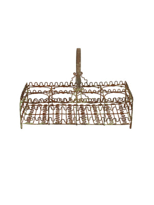  Vintage 1950s Scalloped Edge Wire Glass Caddy Weston Table 