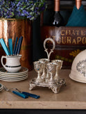 Vintage 1950s Silver Plate Egg Cup Caddy Weston Table