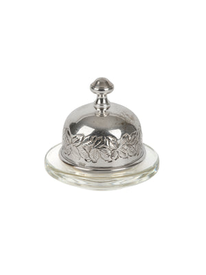  Vintage 1950s French Silver Plate and Glass Butter Dome Weston Table 