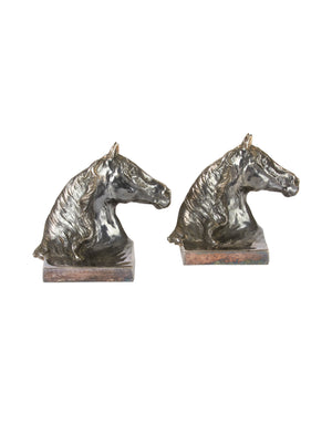  Vintage 1950s Silver Plate Horse Bookends Weston Table 
