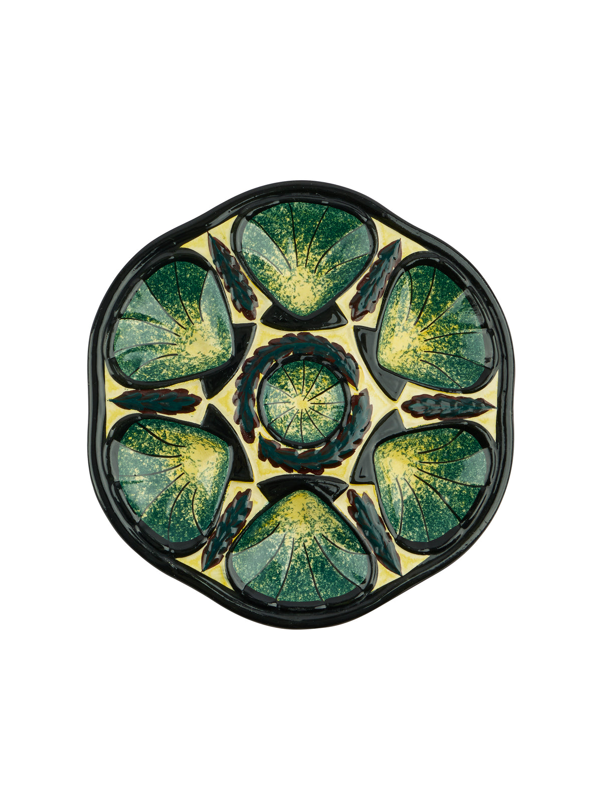 Vintage 1950s St. Jean de Bretagne Green Oyster Plate Weston Table