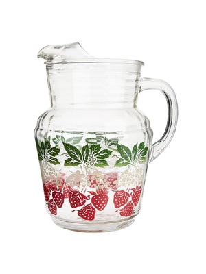  Vintage 1950s Strawberry Pitcher and Glasses Weston Table 