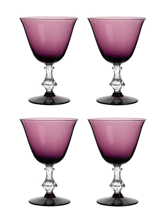 Vintage 1950s Symphony Amethyst Goblets Set of Six Weston Table