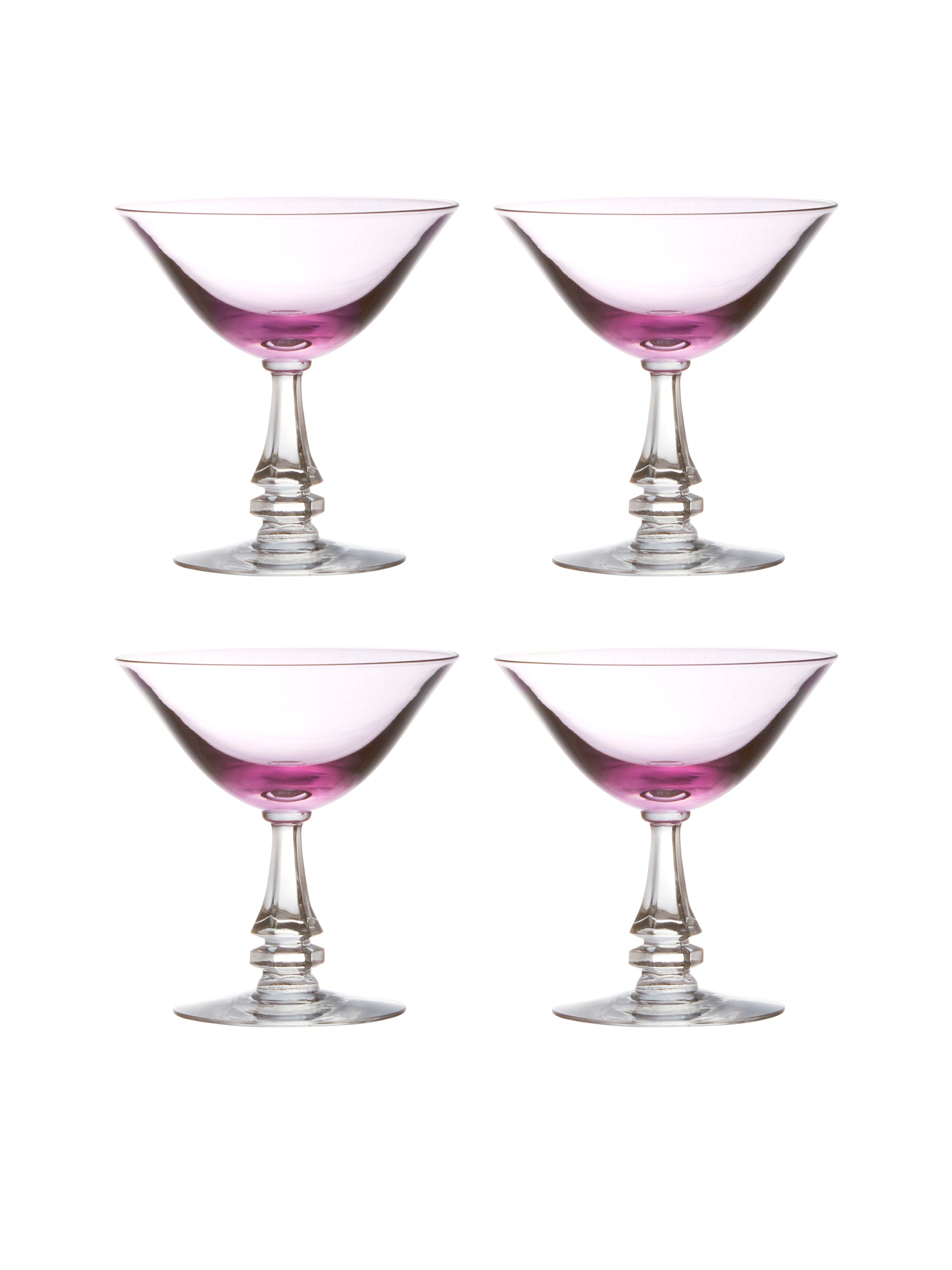 Vintage 1950s Tiffin Francsican Wisteria Glasses Set of Four Weston Table