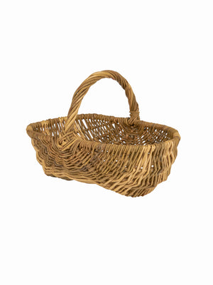  Vintage 1950s Two Toned Handmade French Wicker Basket Weston Table 