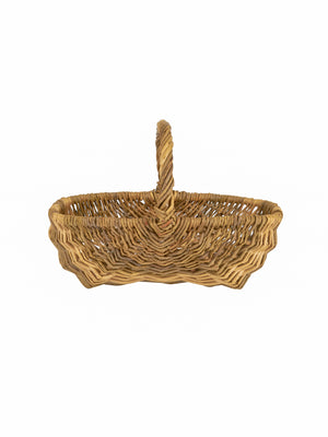  Vintage 1950s Two Toned Handmade French Wicker Basket Weston Table 